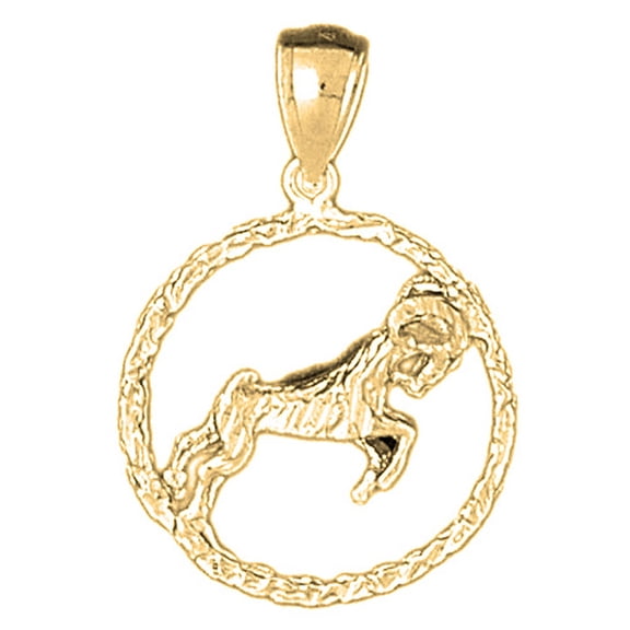 18K Yellow Gold Zodiac - Aries Pendant - 31 mm