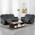 thumbnail image 7 of Loveseat and 3 seater sofa  Manual Recliner Sofa Set for Adults, Adjustable Reclining Living Room Couch with Storage Pockets, Dark Grey Home Theater Furniture, 7 of 7
