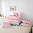 thumbnail image 6 of Manfei Letter A Monogrammed 7-Piece Twin Bedding Sets,Kawaii Axolotl Bedding Comforter Set,Watercolor Coral Sheet Sets For Child,Microfiber Room Decorative Reversible, 6 of 8