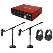 Podcasting Podcast Bundle w/2) Audio Technica Mics+Samson Headphones+Desk Stands