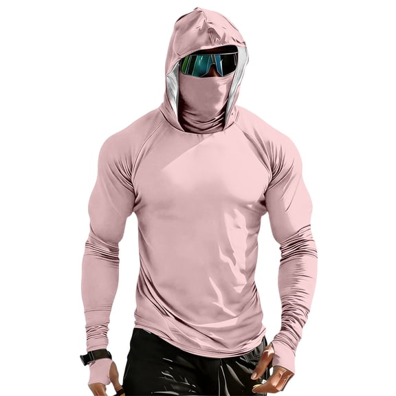 Inglocry Men's UPF 50 Sun Protection Hooded Shirt with Rash Guard Quick Dry Long Sleeve Lightweight Rash Guard Shirts 2026 Army Green S
