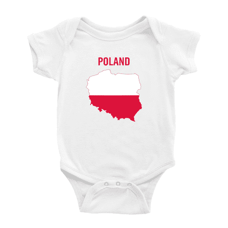 

Poland Map Flag Cute Baby Rompers Baby Clothes (White 12-18 Months)