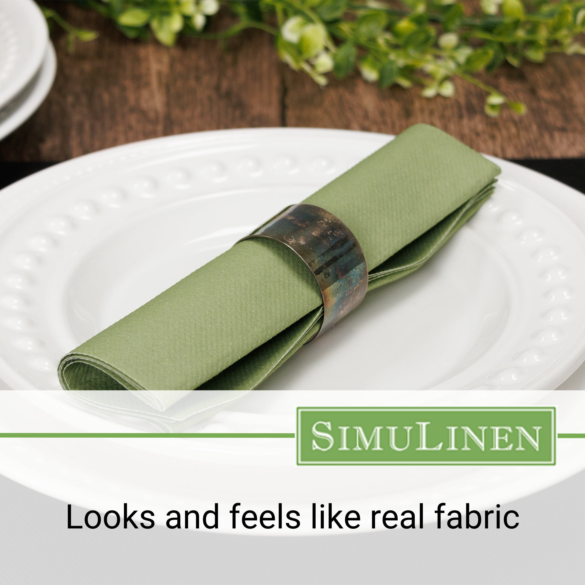 SimuLinen 16"x16" Signature Color Collection - Olive Green - 50 Napkins