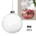 thumbnail image 2 of 2Pcs Clear Plastic Balls Baubles Fillable Christmas Tree Ornaments Xmas Pendant 3.2inch, 2 of 7