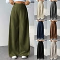 thumbnail image 5 of Rutainlusire Womens Trendy Loose Wide-Leg Comfy Elastic Pants 2025 Women Fashion Solid Casual Trousers Zipper Suit Pants Long Pants, 5 of 5