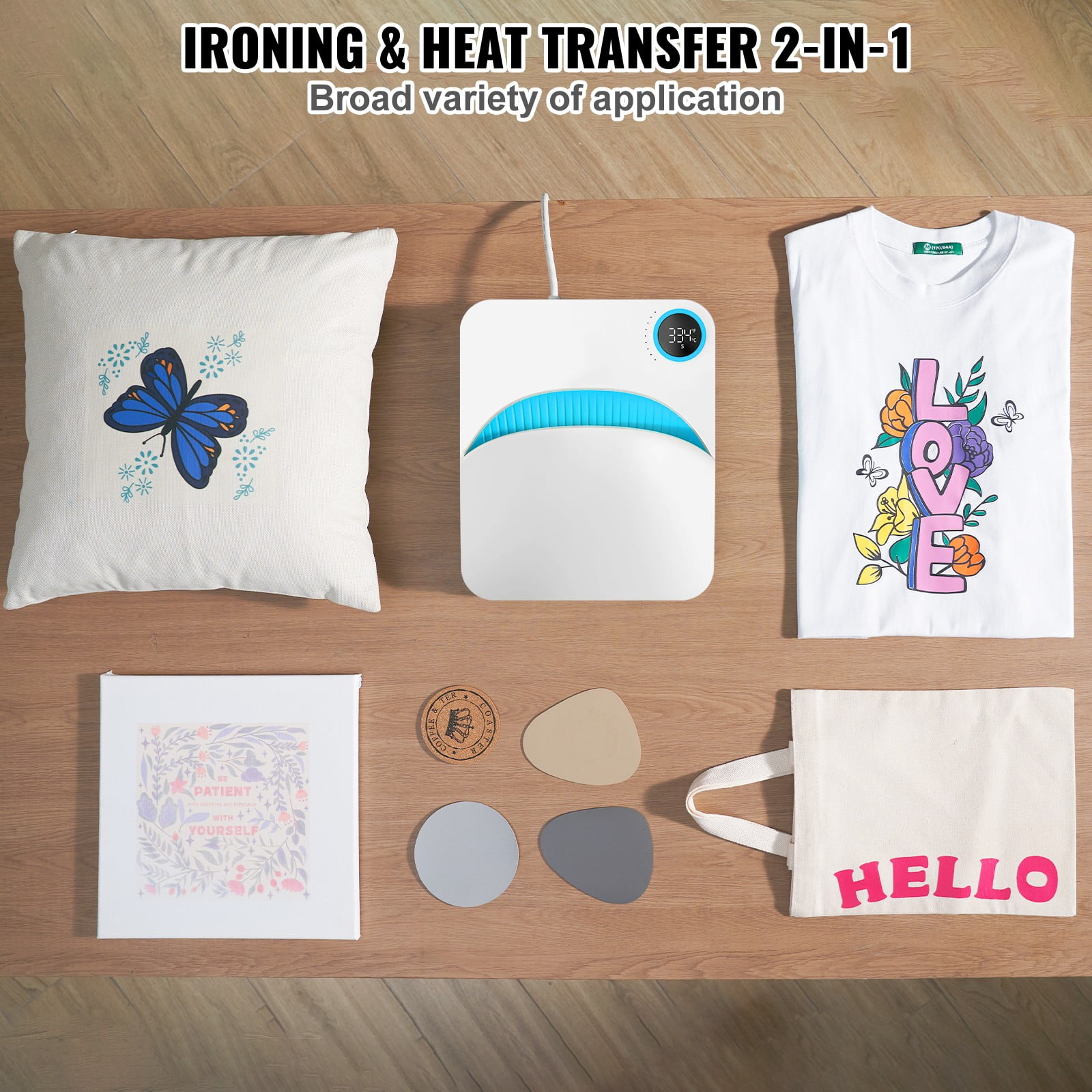BENTISM Heat Press Machine 12" X 10", Portable Fast Heat-up Mini Easy Press with Timing Function & Insulated Base for Hat, Bags, Heating Transfer Projects