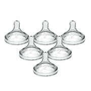 Dr. Brown's Natural Flow Level 2, Wide-Neck Baby Bottle Nipple, Medium Flow, 3m+, 100% Silicone, 6 Pack