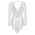 thumbnail image 3 of TiaoBug Women's Rhinestones Fringed Backless Bodyusit Latin Jazz Dance Leotard Tops Ivory S, 3 of 6