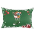 thumbnail image 2 of Christmas Throw Pillow Cover, Christmas Socks Gift Snowflake Green Rectangle Decorative Pillow Case Protector Soft Cushion Cover Lumbar Pillowcase for Couch Sofa Bedroom Car Chair Decor 24x36 Inch, 2 of 8