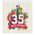 thumbnail image 3 of Ambesonne Fun Shower Curtain, Greeting Gift Age 35, 69"Wx84"L, Multicolor, 3 of 3