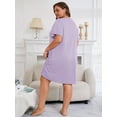 thumbnail image 5 of FEREMO Plus Size Nightgowns for Women Short Sleeve Sleepshirt Knee Length Sleepwear with Pockets, 5 of 7