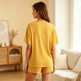 thumbnail image 4 of WRKEKC Pajama Shorts Set for Women Short Sleeve Top with Elastic Waist Shorts Sleepwear Loungewear Pajamas Sleep Set, 4 of 6