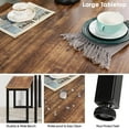 thumbnail image 5 of SOGES 3 Piece Dining Set 45inch Dining Table with Benches for 4, Wood Dining Table for Kitchen, Iron Frame, Brown, 5 of 7