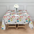 thumbnail image 3 of Baseball Football Pattern Square Tablecloth,Waterproof Square Table Cover,Wipeable Spillproof Washable Table Cover for Home Kitchen Party Decor 42"X42"(107x107cm), 3 of 6