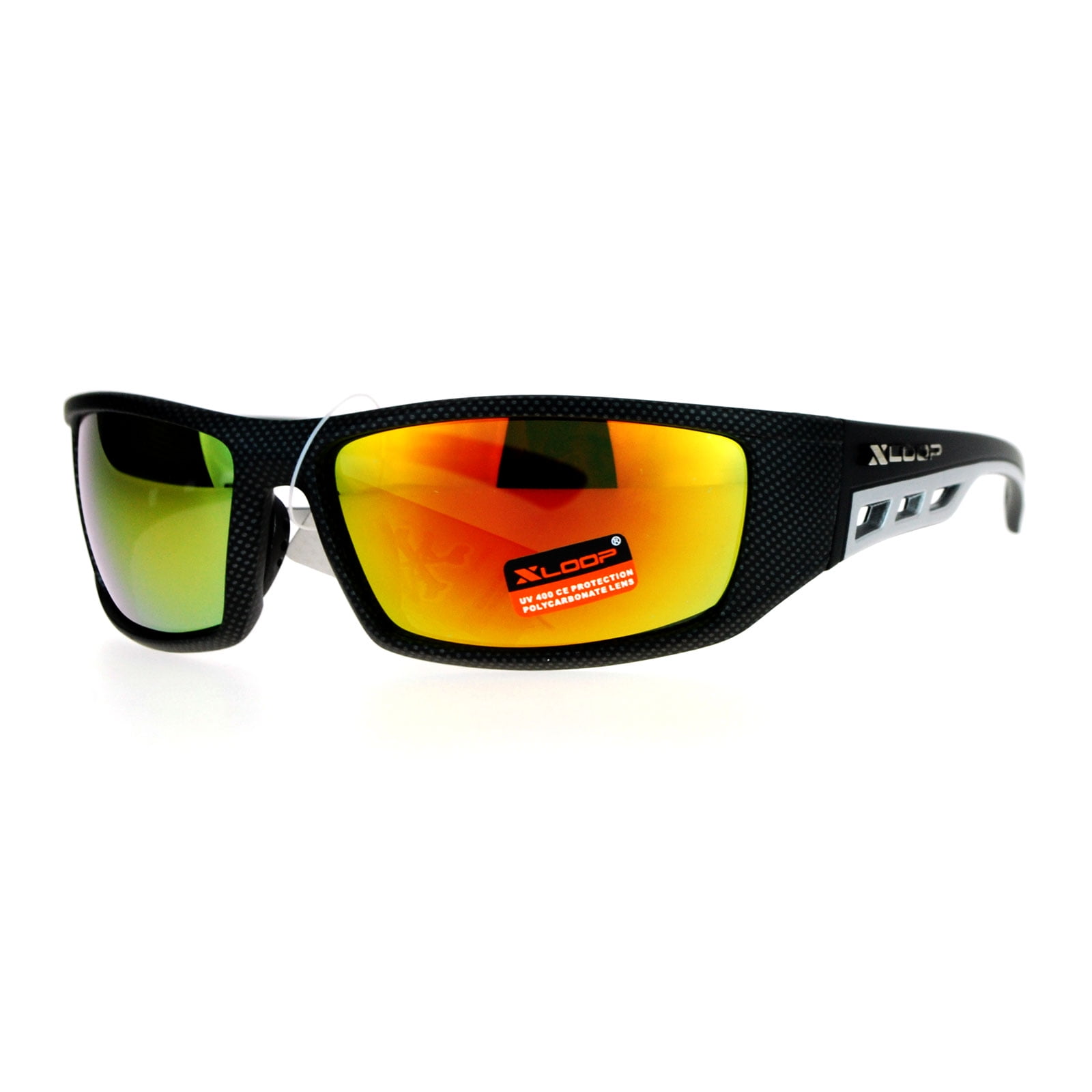 Xloop Color Mirror Lens Warp Plastic Sport Rectangular Sunglasses 