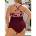 thumbnail image 2 of Cupshe Women's Plus Floral-Print Plus-Size Tankini Swimsuit with Overlay, Size 00X-3X, 2 of 6