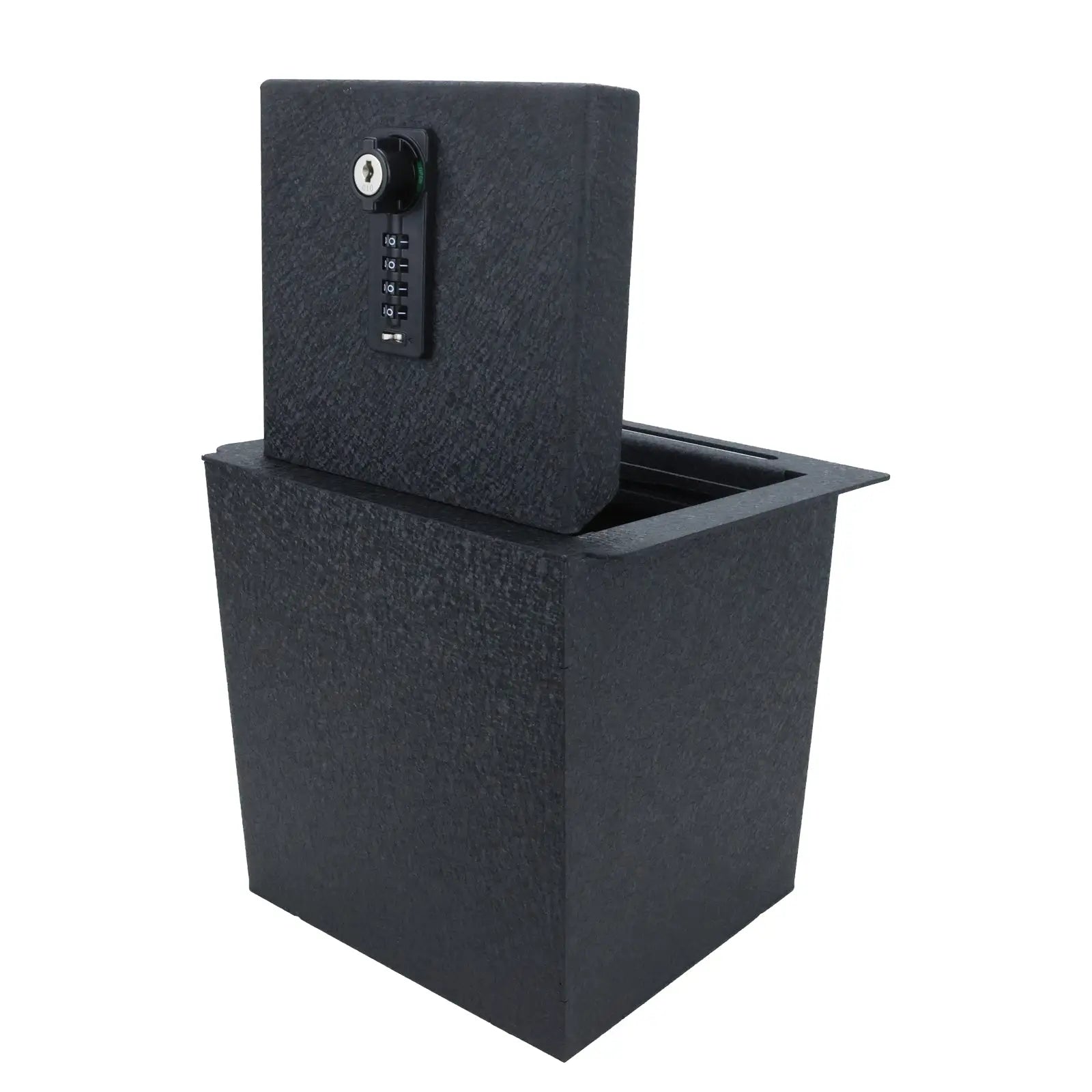 Console Safe Gun Safe for Car, WASAI In-vehicle Console Gun Vault Lockbox Compatible with 2016-2023 Toyota Tacoma with Heavy Gauge Plate Steel, 4 Digit Combination Lock with Key.