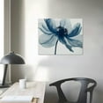 thumbnail image 4 of JEUXUS  Large Blue Flickering Flower Modern Abstract Paintings Canvas Wall Art Gallery Wrapped Grace Floral Pictures on Canvas Prints Artwork for Living Room Bedroom  16x12in, 4 of 6