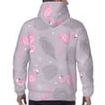thumbnail image 7 of Kdxio Pink Flamingo Print Mens Casual Hooded Collar Drawstring Hoodies Pullover Sweatshirts Casual Long Sleeve Shirts-Medium, 7 of 7