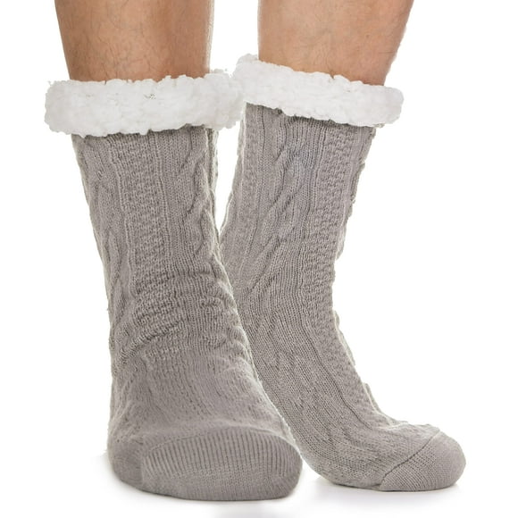Calcetines Ebmore Fuzzy Slipper para hombre, gruesos y cálidos, antideslizantes