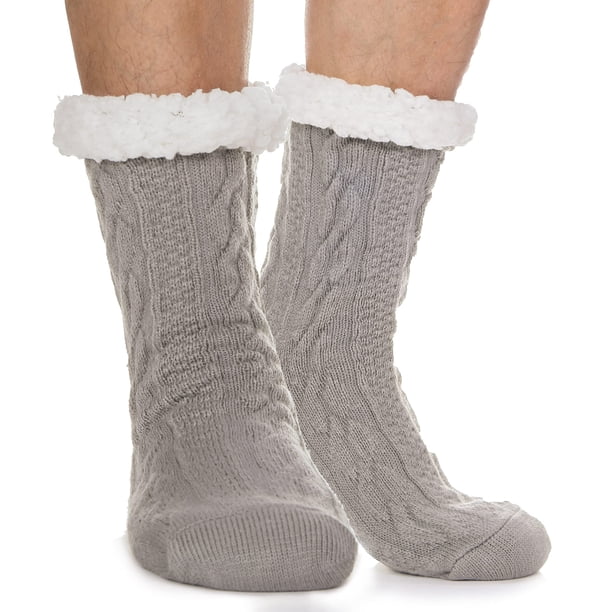 Calcetines Ebmore Fuzzy Slipper para hombre, gruesos y cálidos, antideslizantes