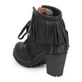 thumbnail image 3 of New Women Liliana Hanson-2 Leatherette Round Toe Fringe Chunky Heel Combat Boot, 3 of 5