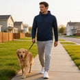 thumbnail image 4 of Youthup Men's Solid Color Fleece Hooded Jacket - Lightweight Wind-Resistant Zip Front Sports Outerwear for Fall, 4 of 12