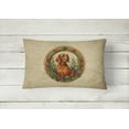 thumbnail image 2 of Red Redbone Coonhound Christmas Flowers Throw Pillow 12 in x 16 in, 2 of 4