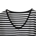 thumbnail image 4 of Staron Summer Tops for Women Casual V-Neck Short Sleeve Striped Modal Comfy Relaxed Fashion Basic Tee Shirt, Silver 5XL, 4 of 5