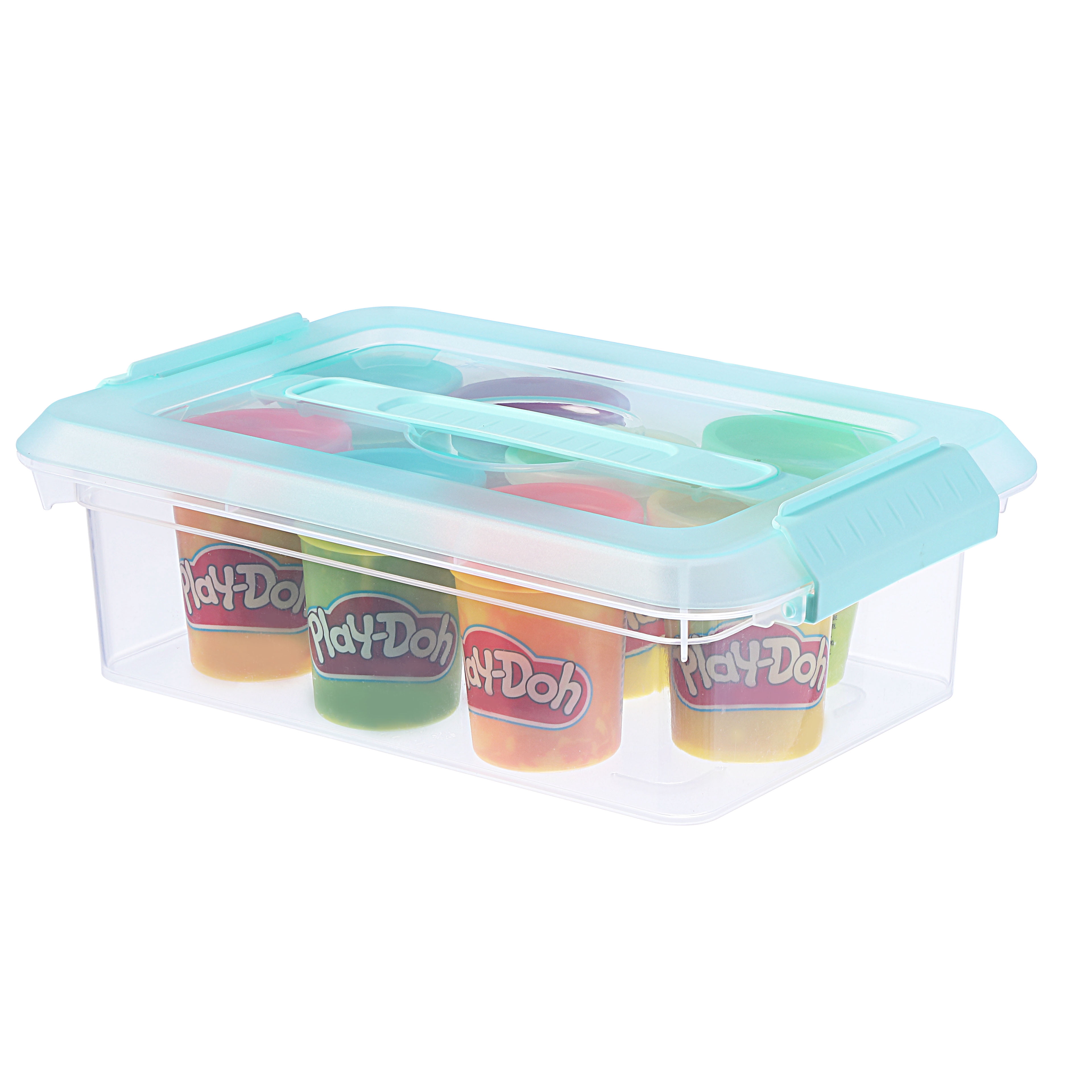 3.4 Qt. Mint Storage Bins with Lids by Simply Tidy – Plastic Organizer Containers for Crafts - Office & Home Storage - 6 Pack