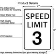 thumbnail image 2 of Speed Limit 3 Mph Mini Metal Street Sign Warning Traffic Road Street 12x16inch, 2 of 4