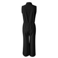 thumbnail image 5 of Chuancc Womens V Neck Jumpsuit Casual Loose Tank Sleeveless Overalls Wide Leg Long Pants Romper with Pockets Black L, 5 of 5