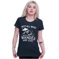 thumbnail image 3 of Not All Who Wonder Are Lost UFO Cute Womens Slim Fit Graphic Tee Brisco Brands S, 3 of 5