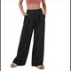thumbnail image 1 of Pantalones de Traje de Pierna para Mujer, Holgados, de Cintura Alta Elástica, Informales, Largos, Color Negro, Talla L, 1 of 7