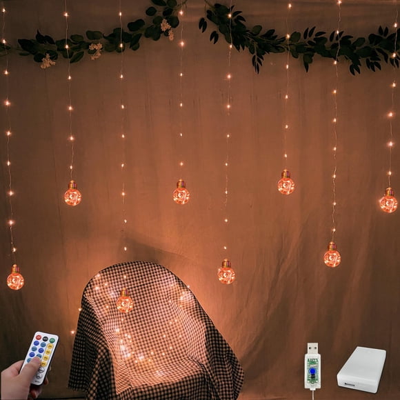 Luces de cortina YOLIGHT Wishing Ball, 200 LED, naranja, Halloween