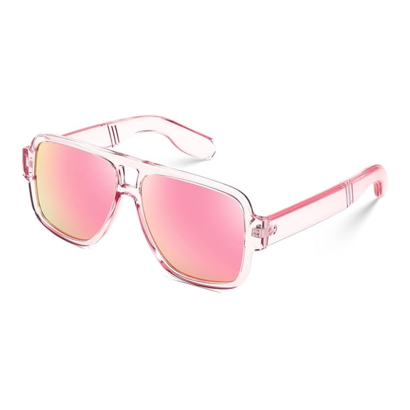 Karsaer Retro 70s Aviator Sunglasses for Men Women, Vintage Double Bridge Square Frame Pilot Sun Glasses K7123