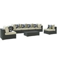 thumbnail image 2 of Modway Sojourn 7 Piece Outdoor Patio Sunbrella® Sectional Set in Canvas Antique Beige, 2 of 5