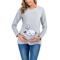 thumbnail image 1 of Camisas de Maternidad Para Mujer Blusas Estampado de Bebé Vestir Top Algodón Cuello Redondo Manga Larga Color Sólido Odeerbi ODB123414, 1 of 6