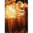 thumbnail image 2 of 120" Round Sequin Sparkly Design Shiny Tablecloth Table Cover 4 COLORS WEDDING", Gold, 2 of 3