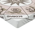 thumbnail image 2 of Ambesonne Astrology Fitted Sheet, Circle of Zodiac Sign, Full Size, Pale Grey and White, 2 of 3