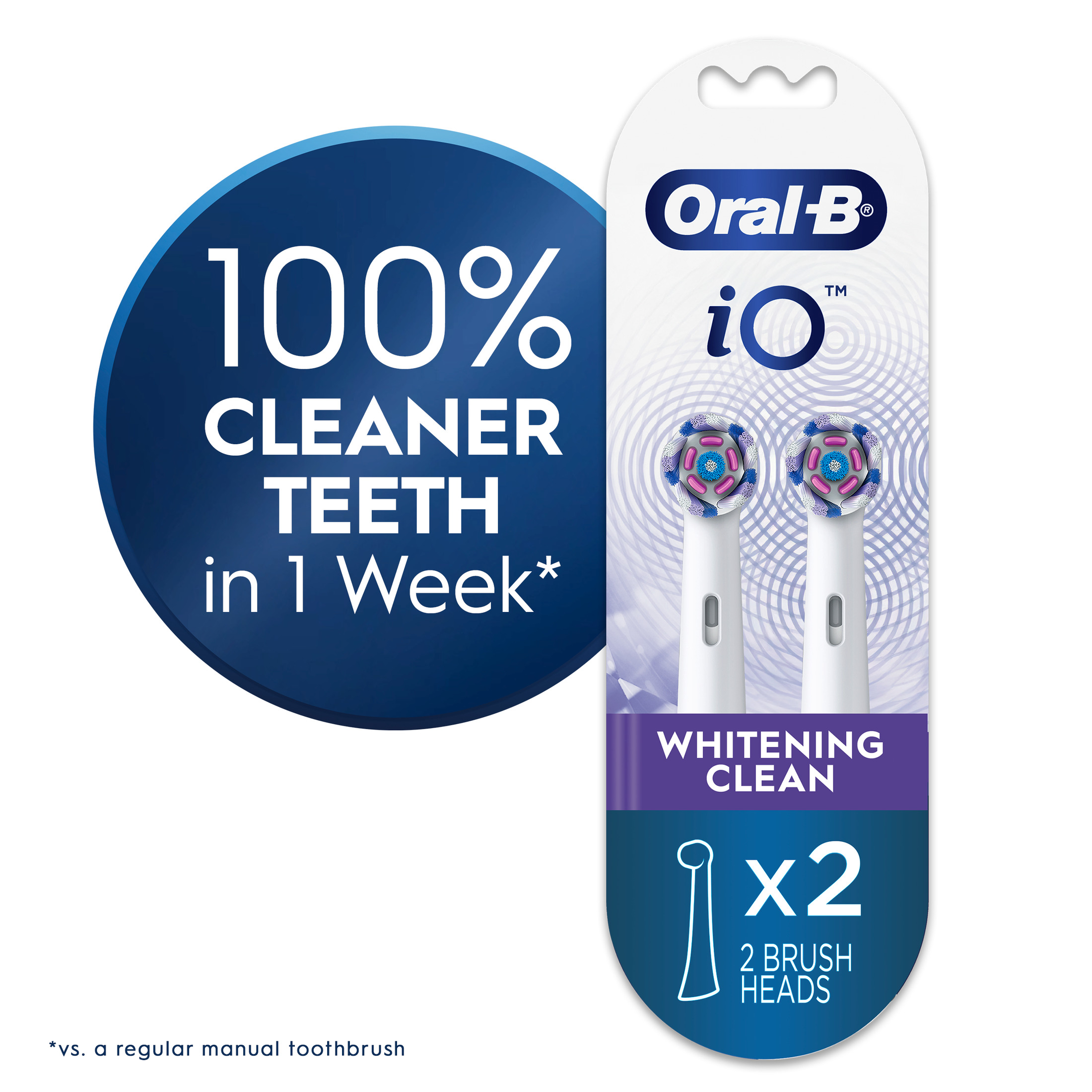 Oral-B iO Ultimate White Replacement Brush Heads, 2 Count photo 1