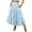 Blue, variant on Prolriy Midi Skirt Long Swing Women's Dress Boho Pleated Elastic Waist with Pockets Flowy Summer A-Line Beach Tiered Skirts for Women Black L