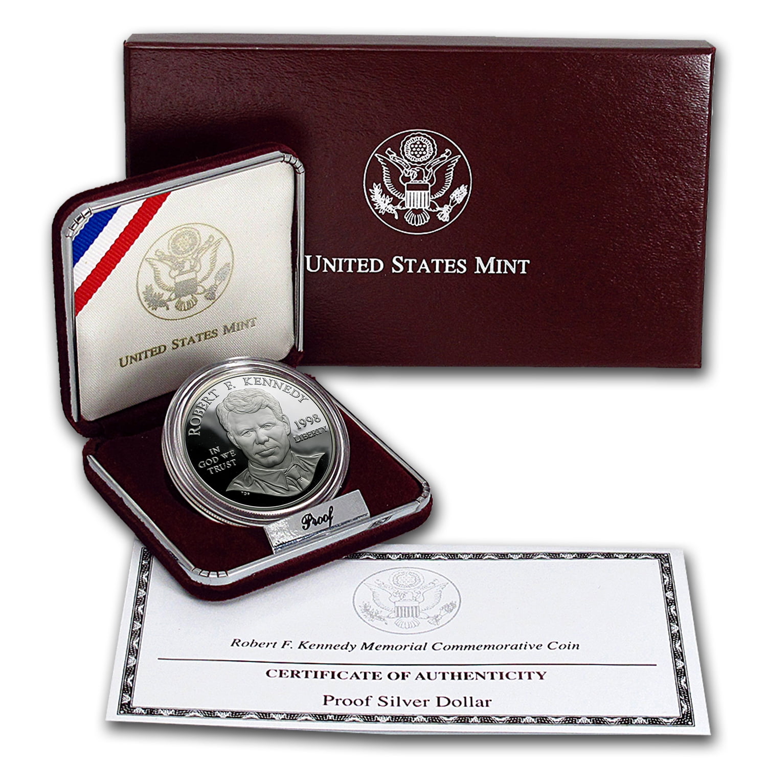 1998-S Robert F. Kennedy $1 Silver Commem Proof (w/Box  COA)
