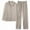 Khaki, variant on Ltctricy Women's Plus Size Pajamas Ice Silk Long Sleeve V Neck Collared Button down Shirts and Pants 2 Piece Loungewear Sets(Silver,X-Large)