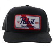 Hooey® Mens Pabst Blue Ribbon 5-panel Black Trucker Cap 2273T-BK