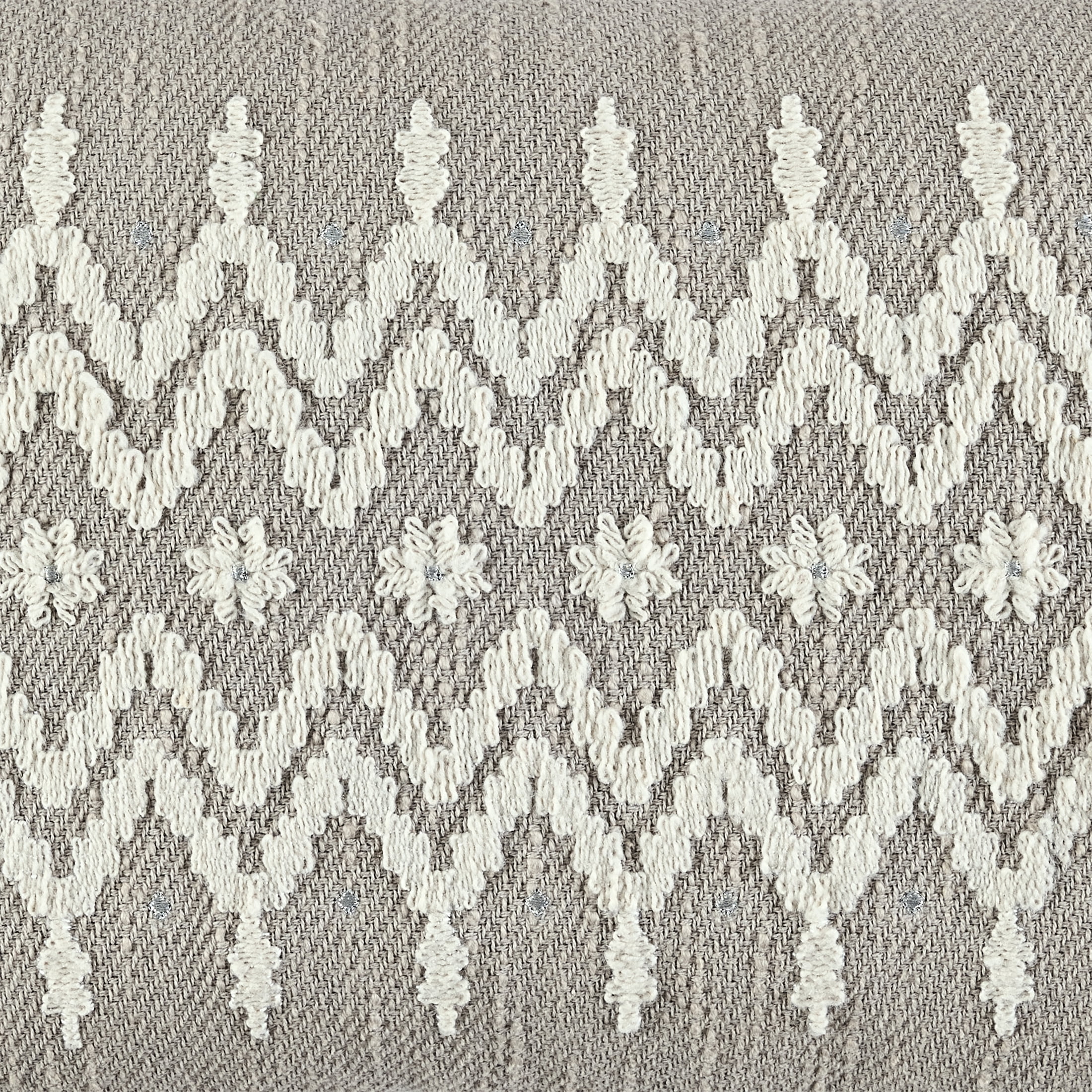 Better Homes & Gardens 14 x 24 Embroidered Fair Isle Grey Throw Pillow