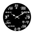 thumbnail image 1 of DimyFew Horloge Murale Silencieuse Tableau Noir Mathématiques Moderne Ronde Suspendue Décorative Sans Tic-Tac Bois Formule Unique Montre Adaptée pour Salon Bureau à Domicile Chambre Salle de Classe Style A, 1 of 8