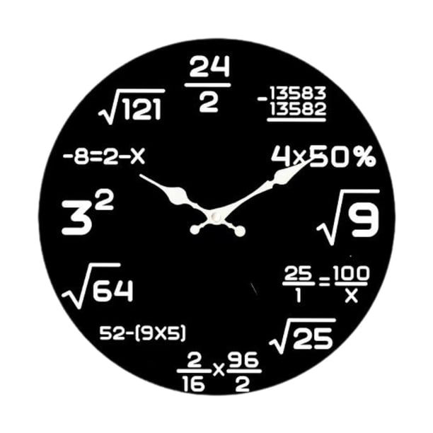 Reloj de pared con ecuaciones matemáticas, silencioso, ideal como regalo, diseño moderno, 30 cm, montaje en pared, único. Estilo A