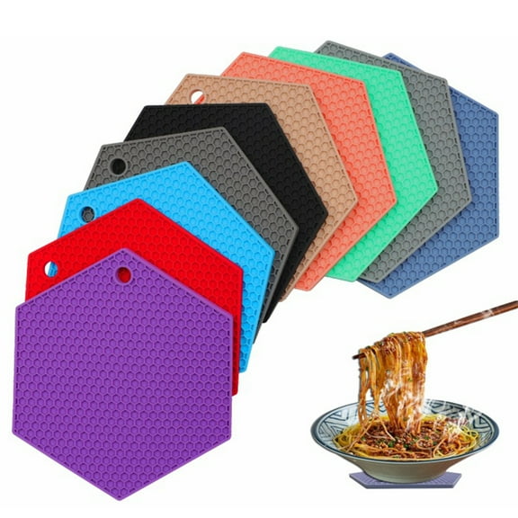 Cheers.US Trivet Mat Multipurpose Silicone Pot Holders, Hot Pads Silicone Heat Resistant Coasters, Cup Insulation Mat, Insulation Pad Potholders, Multi-Colored.