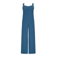 thumbnail image 7 of ZVNAΖH Jumpsuits for Women Summer 2024 Waffle Knit One Piece Jumpsuit Clearance Casual Sleeveless Jumpsuit Wide Leg Rompers, 7 of 7